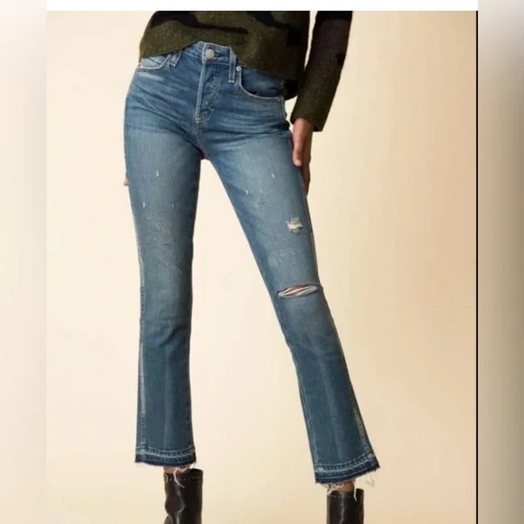 Amo Babe Blue Jeans Size 27 Very Sexy 🖤 Dive Bar Destroy Wash - Picture 3 of 10